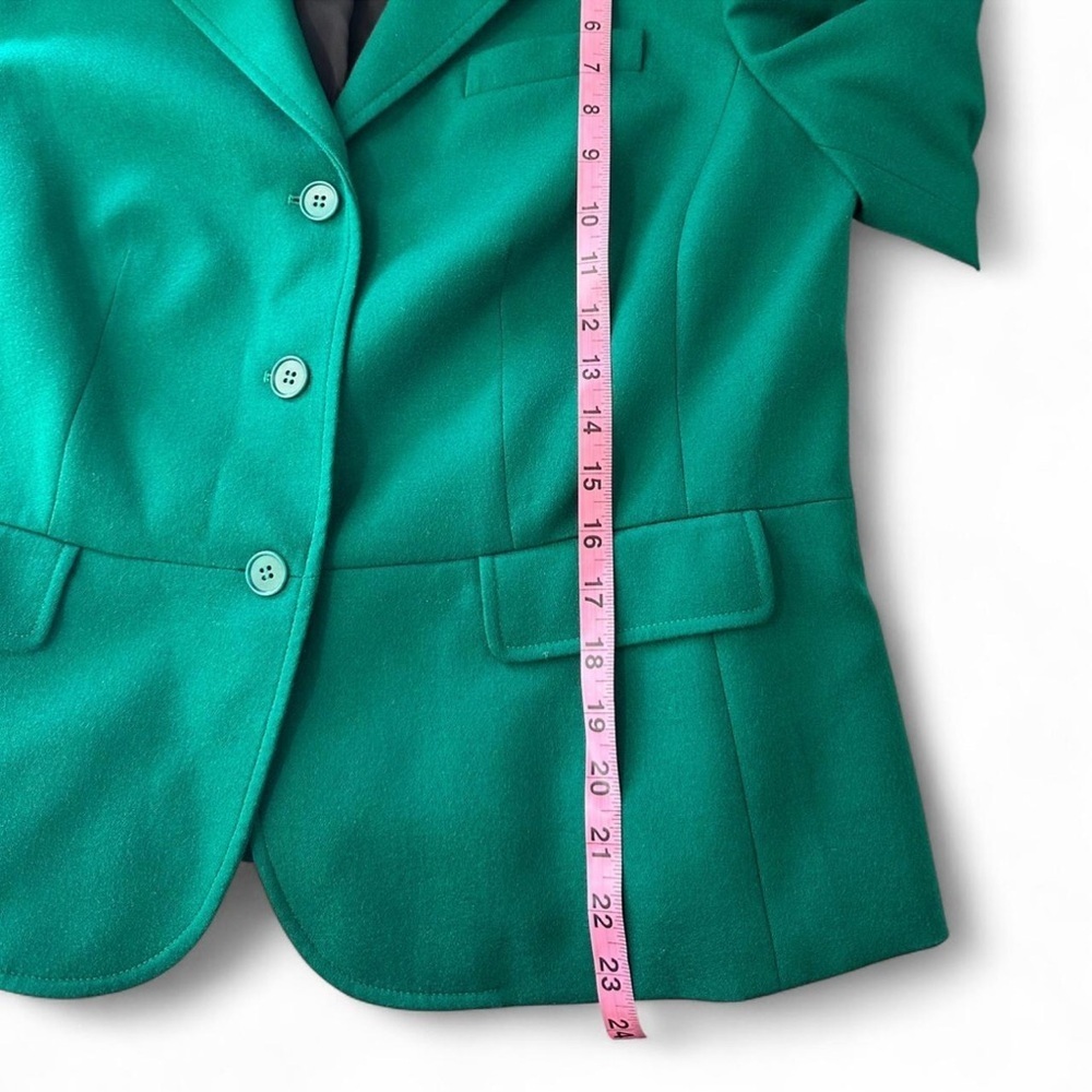 Talbots Emerald Wool Blazer with Black Velvet Collar - Picture 6 of 7